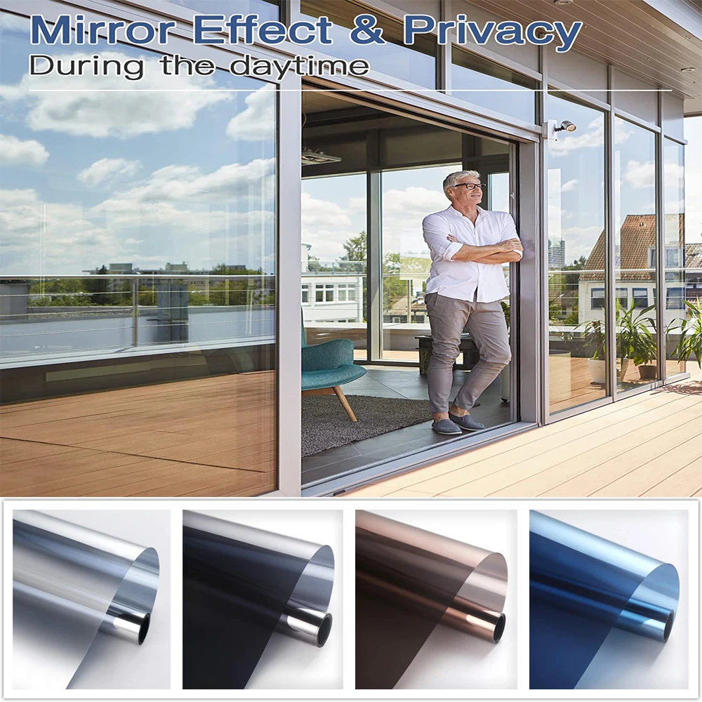 

2/3/5 One Way Window Film Privacy Reflective Window Sticker for Home Self Adhesive UV Sun Blocking Heat Control Glass Door Films