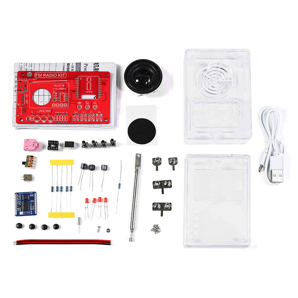 Простой комплект FM-радио DIY электронный регулируемый 87-108 МГц RDA5807 светодиодный