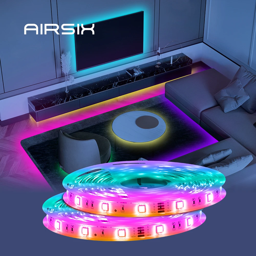 

Светильник ные ленты с Bluetooth и Wi-Fi контроллером, гибкая декоративная подсветильник ка RGB 5050, s-лампа, ночник, светящаяся лента для спальни