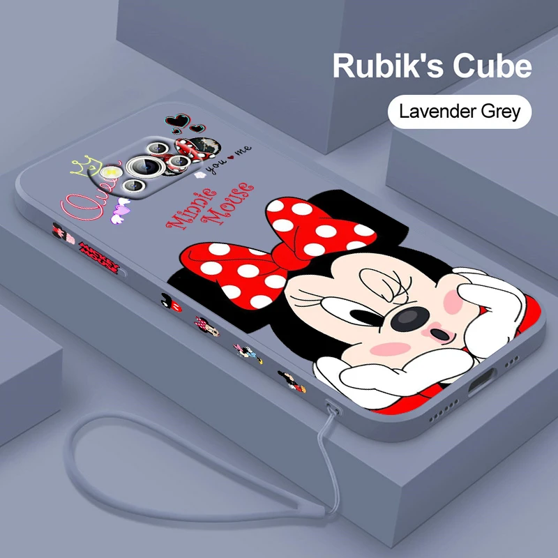 

Disney Minnie Mickey Cool Art Phone Case For Xiaomi Mi Poco M5s M5 X4 X3 M4 M3 F4 F3 GT Pro NFC 5G Liquid Left Rope Cover