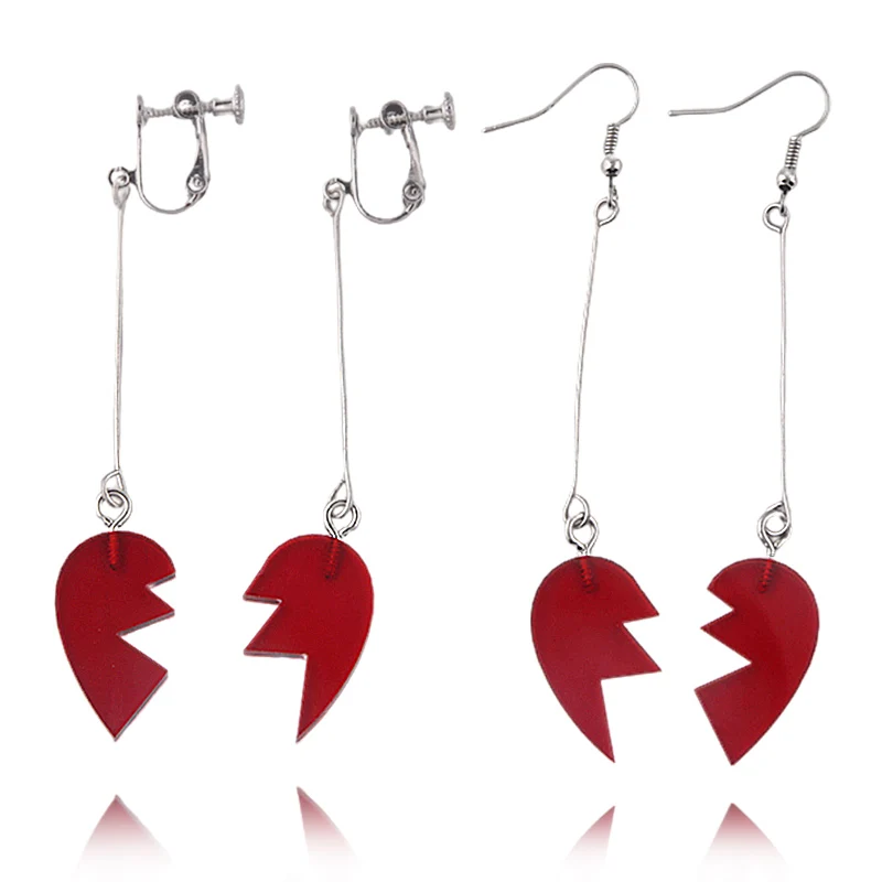 

Anime JoJo's Bizarre Adventure Earrings Red Peach Heart Ear Clips Cosplay Acrylic Earrings Women Ear Clip Jewelry Decoration