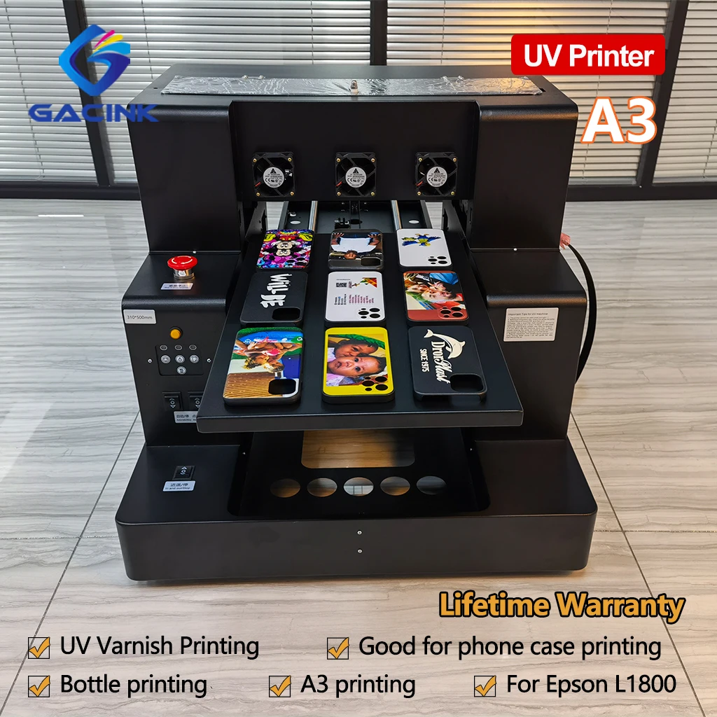 Impresora UV A3, cilindro de botella automático plano, barniz A3UVV, impresión en botella, Metal, PVC, tarjeta, cerámica, madera, 6 colores