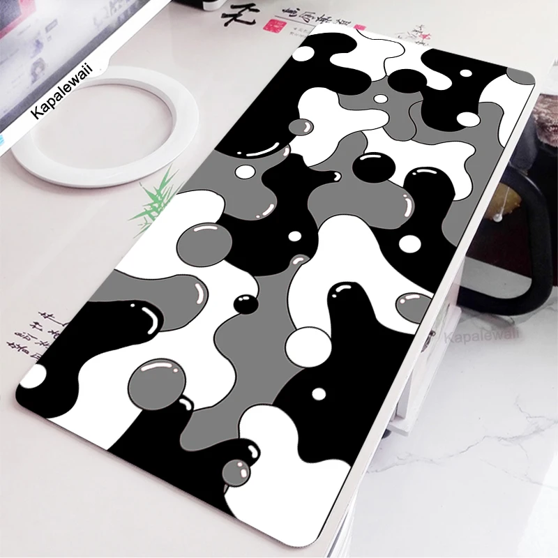 

Gaming Mouse Pad Large Mouse Pad Gamer Mouse Mat Computer Mousepad Rubber Mause Pad White Strata Liquid Keyboard Desk Play Mats