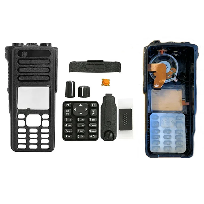 Black Walkie Talkie Replacement Repair Kit Case Housing Cover with Speaker+Mic for XPR7550e DGP8550E DP4800E DP4801E Radio