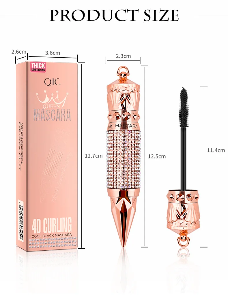4D Тушь для ресниц с алмазным покрытием шелковое волокно водостойкая Удлиняющая