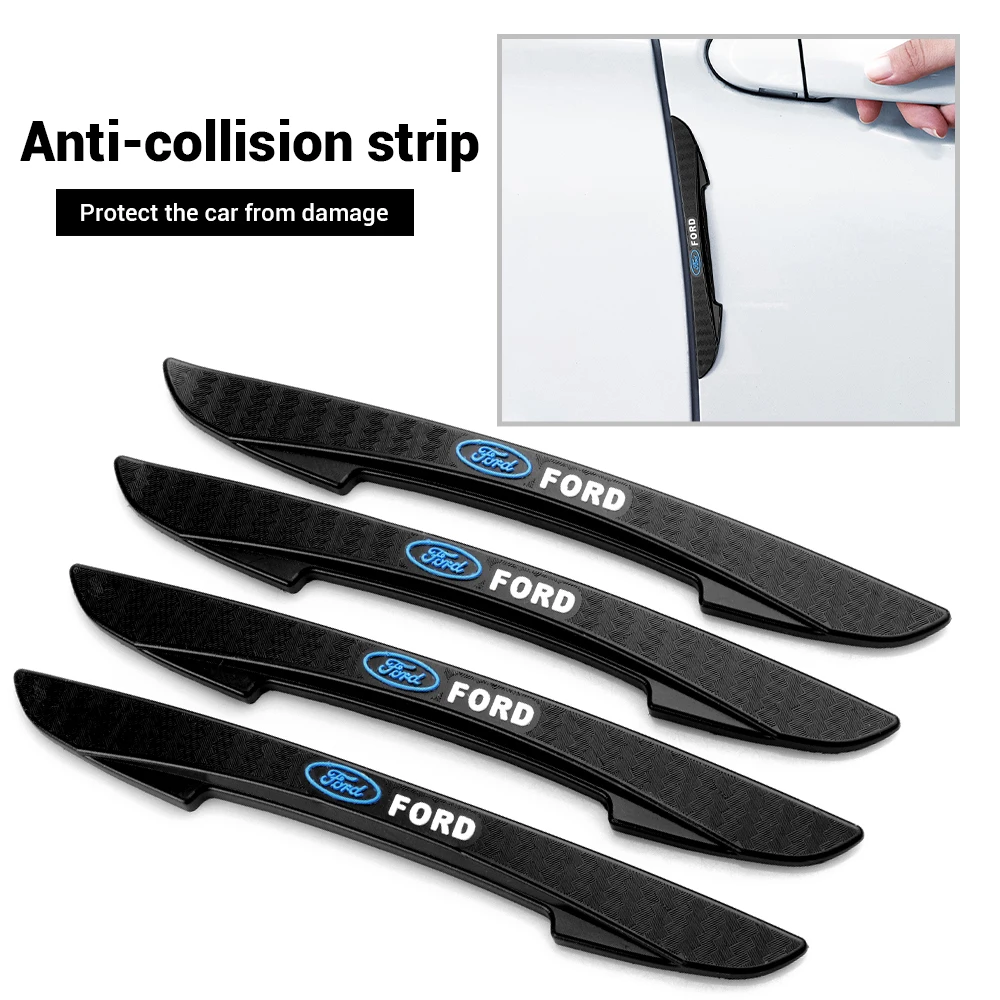 

4pcs Rubber Car Door Edge Protector Stickers Anti Collision Strips For Ford Fiesta Focus 2 mk3 Mondeo mk4 Mustang Ranger Kuga