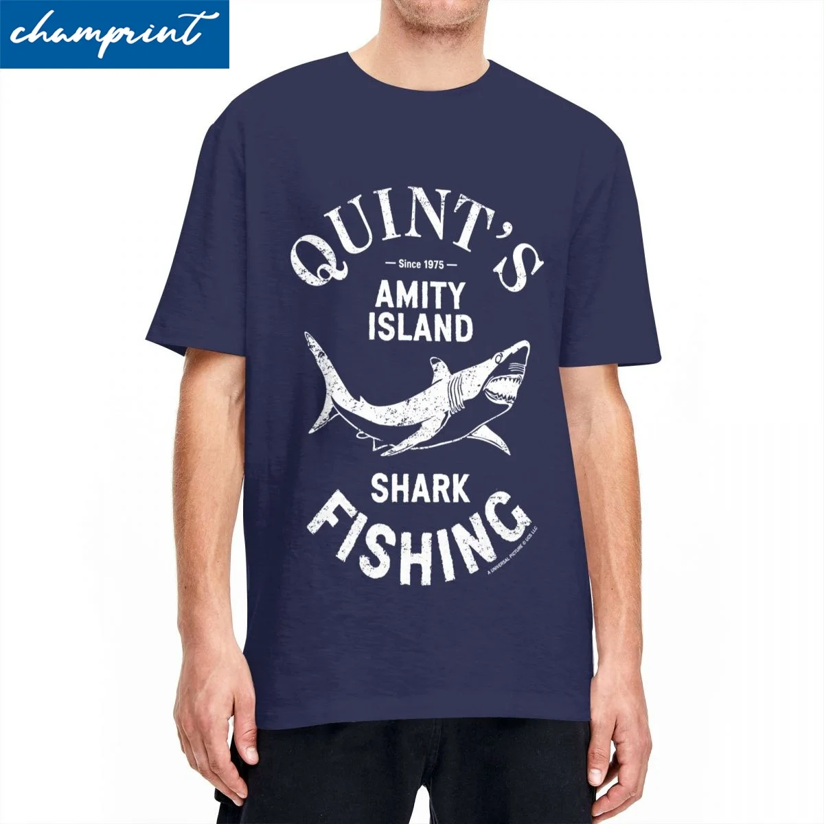 

Футболка Quint's Shark Fishing мужская с круглым вырезом, хлопковая рубашка в стиле ретро, с короткими рукавами, с принтом Amity Island Dark