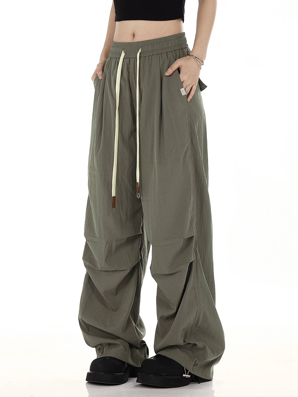 Noonoz Fashion Brand Hip-Hop Overalls Men's and Women's American-Sle Hip-hop Drawstring Straight Quick-Drng Outdoor Leisu...