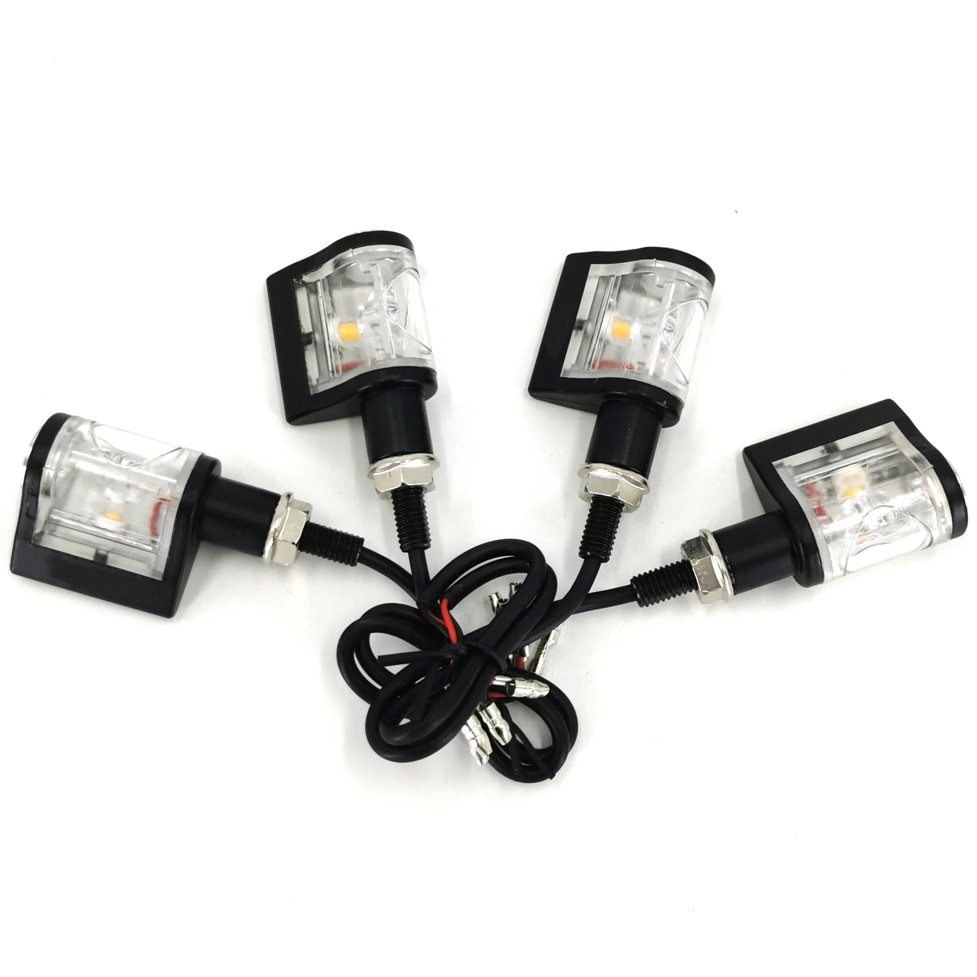 Intermitentes LED para motocicleta, luces intermitentes de 12V y 8mm para Moto, Scooter Scrambler, Motocross, Dirt Bike