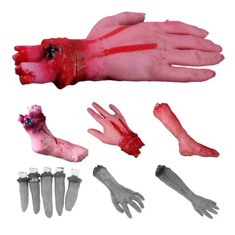 

Новинка 2023, реквизит для Хэллоуина, игрушки-реквизиты, искусственные ужасы, человеческое тело, кровь, руки, скрепленные ноги и сломанные пальцы