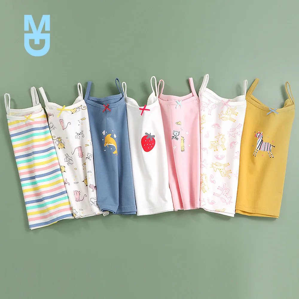 

New Summer Tank Tops For Girls Cartoon Girls Underwear Young Teens In Lingerie Cotton Sport Top Children Undershirts