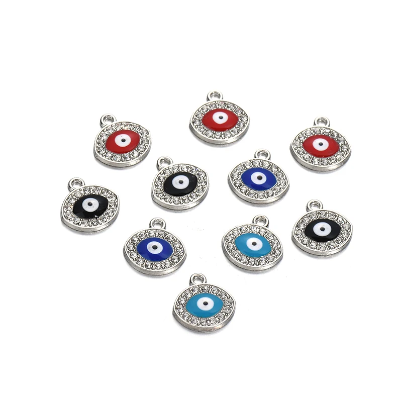 

10pcs/lot Mixed Oval Shape Rhinestone Eye Charms Pendant DIY Necklace Earrings for Jewelry Making Accessories