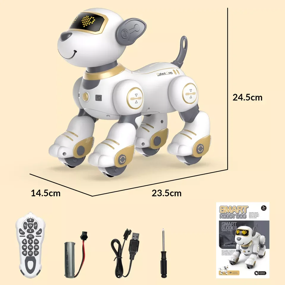 Remote Control Robot Toy Dog Programmable Interactive & Smart Dancing RC Stunt Toys with Sound LED Eyes Electronic Pets dogs enlarge