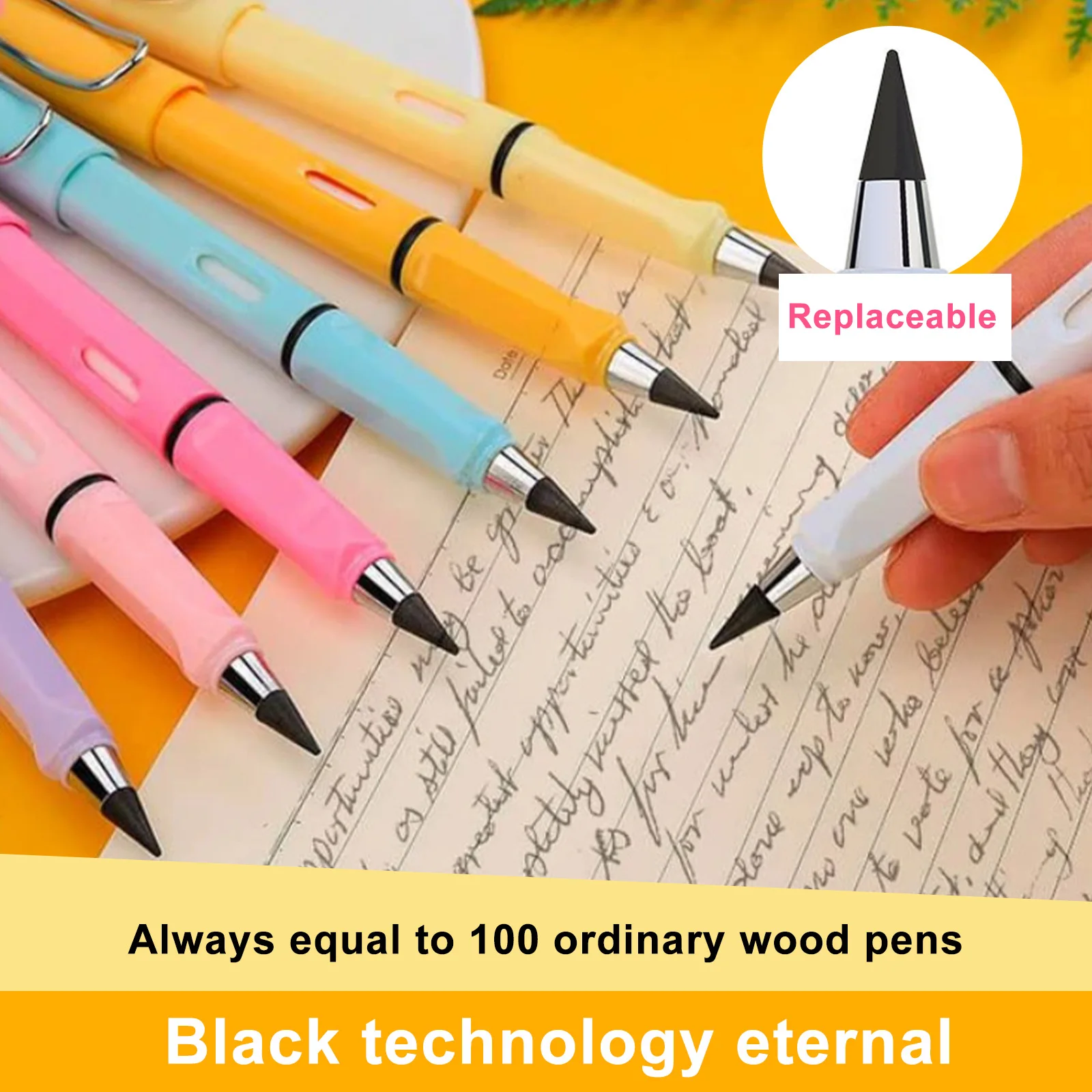 New Technology Eternal Pencil Without Ink Endless Pen White Pencil for School Art Sketch Painting Tool Kids Stationery Supplies