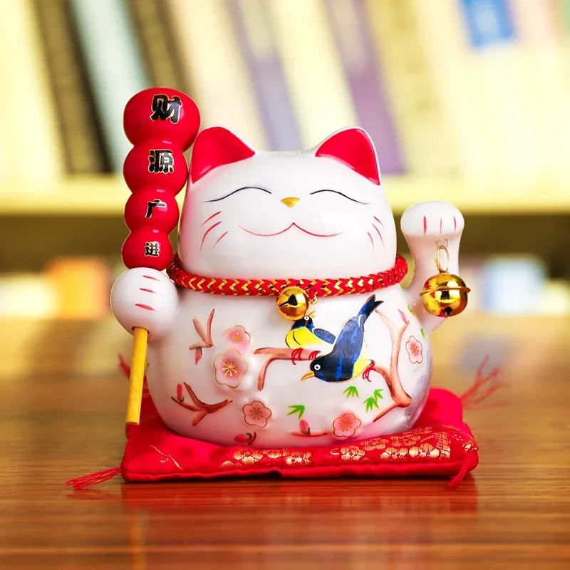 5-дюймовый орнамент Maneki Neko Lucky Cat керамическая статуя кота удачи домашний