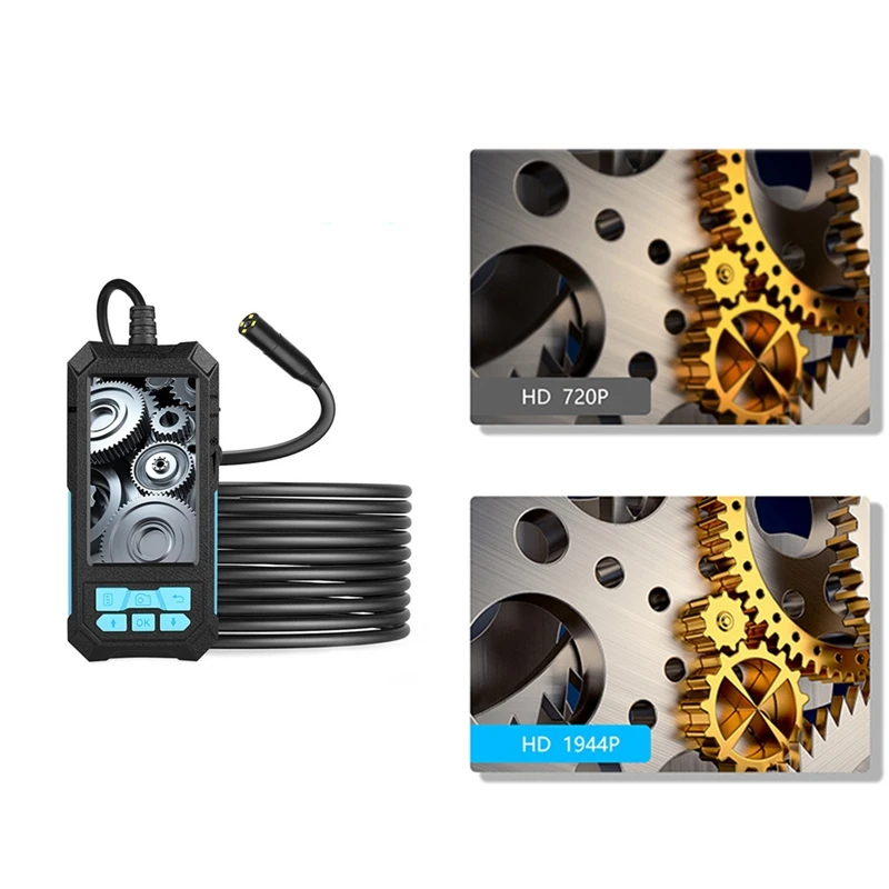 

P90 4.5 Inch IPS Screen Display Borescope HD1944P 5.0MP 4 LEDs IP68 Waterproof Camera Rigid Cable, Auto Focus