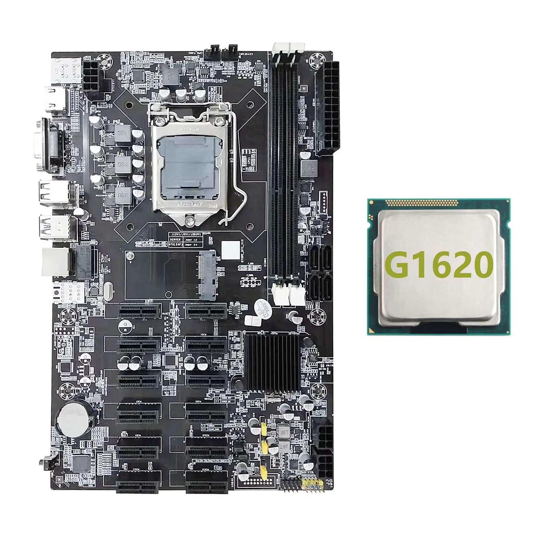 

B75 12 PCIE ETH Mining Motherboard+G1620 CPU LGA1155 MSATA USB3.0 SATA3.0 Support DDR3 RAM B75 BTC Miner Motherboard