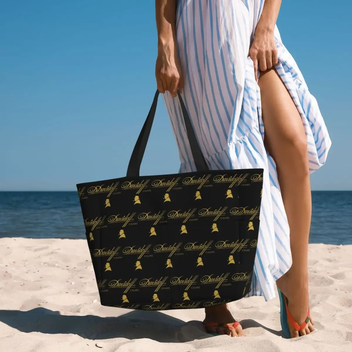 Фото Сумка-тоут Davidoff Cigars Black Beach, спортивная сумка для спортзала и йоги, большая сумка-тоут, женская дорожная сумка, сумка для фитнеса №3