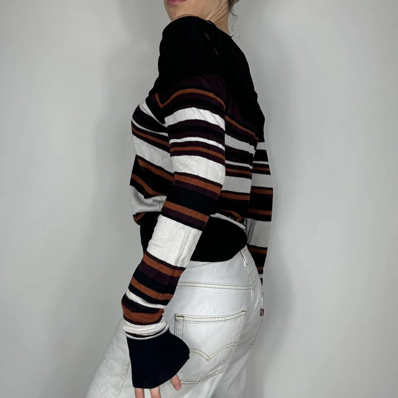 BIIKPIIK повседневный свитер с разрезом вырезом контрастного цвета трикотаж