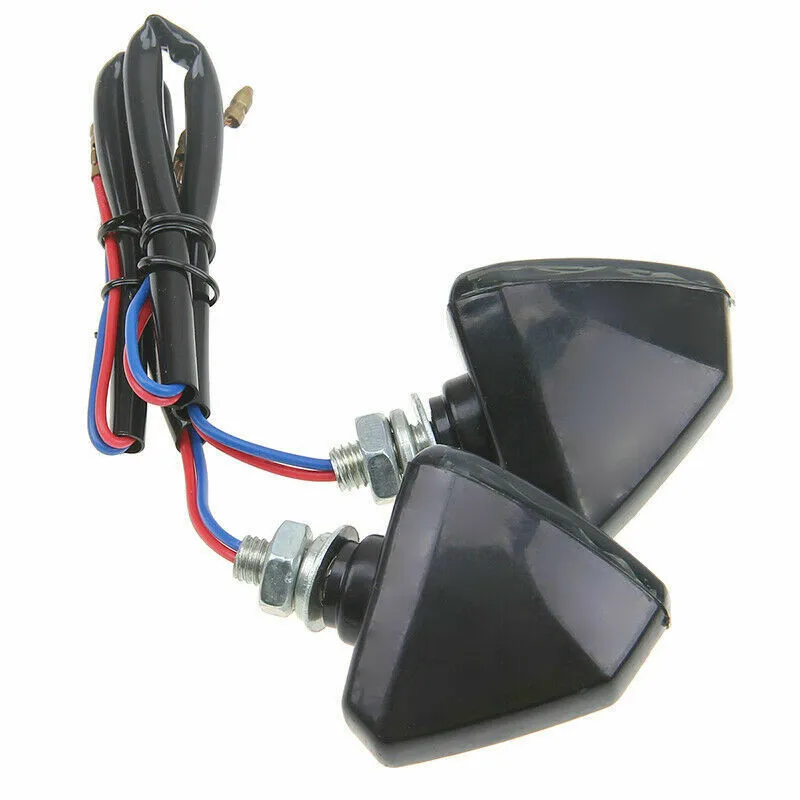 12V Turn Signal Light 2pcs Set Motorcycle Amber Black Blinker Indicator