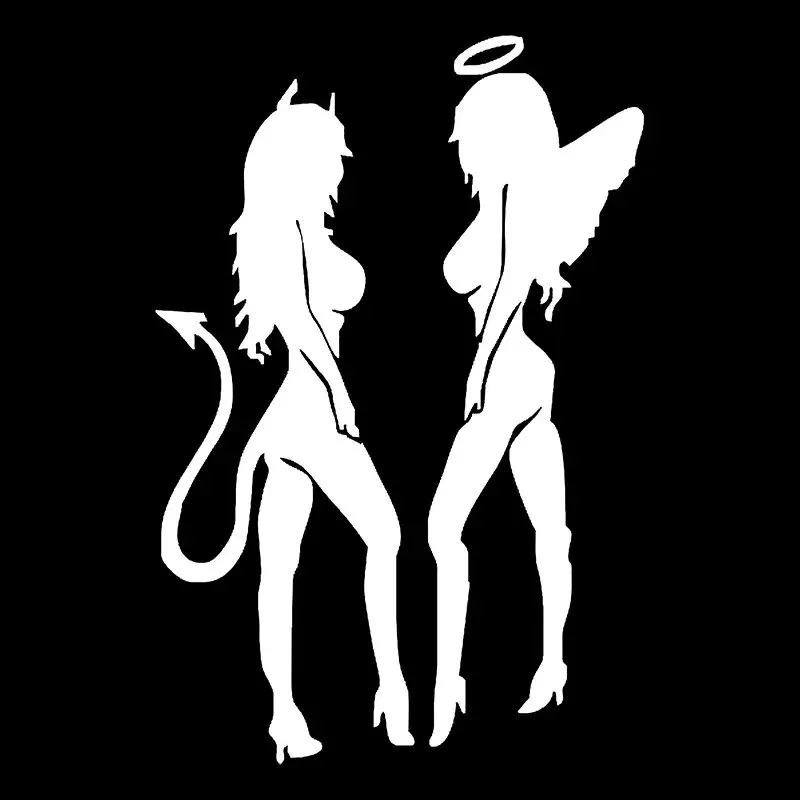 

1 Шт., Автомобильная Наклейка, Ангел, Демон, Сексуальная Красота, Гидроустойчивое Украшение Для Стеклянного Бампера