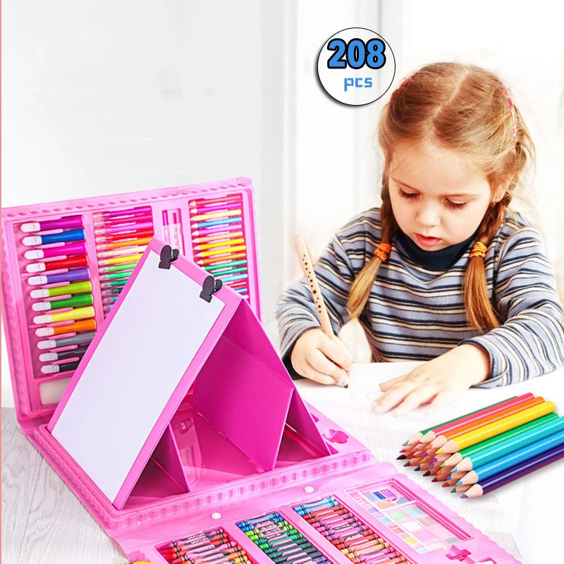 

Gift Boxed Watercolor Pen Set Art Drawing Color Full Suit Painting Tools Kit 208 Pcs For School Student Children