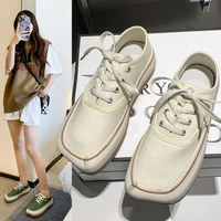 2022 spring and summer new products sports and leisure shoes thick bottom candy color canvas shoes round toe low top solid color