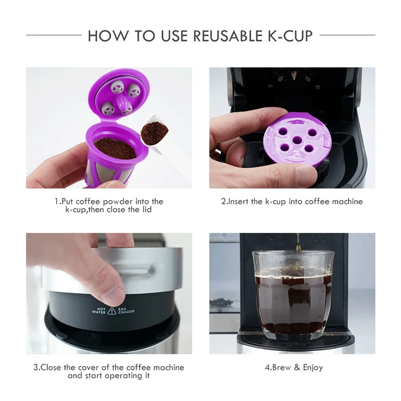 Фото Многоразовая кофейная капсула, многоразовый фильтр K-Cup для 2,0 пивоварения Kcup для машины K-графин, кофейная капсула №2