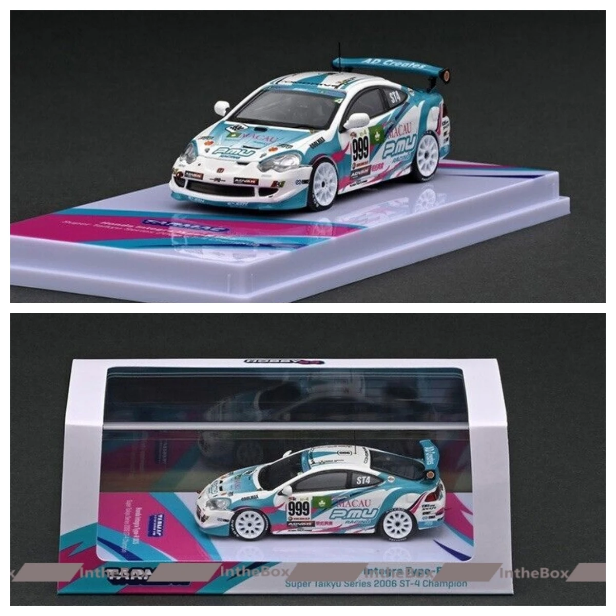 

Tarmac Works 1:64 Integra Type-R DC5 2006 ST-4 Champion Diecast Model car Collection Limited Edition Hobby Toys