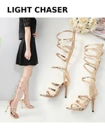 summer ladies shoes gold high heels sandals womens sexy high stiletto sandals hollowed out party fashion roman womens sandals