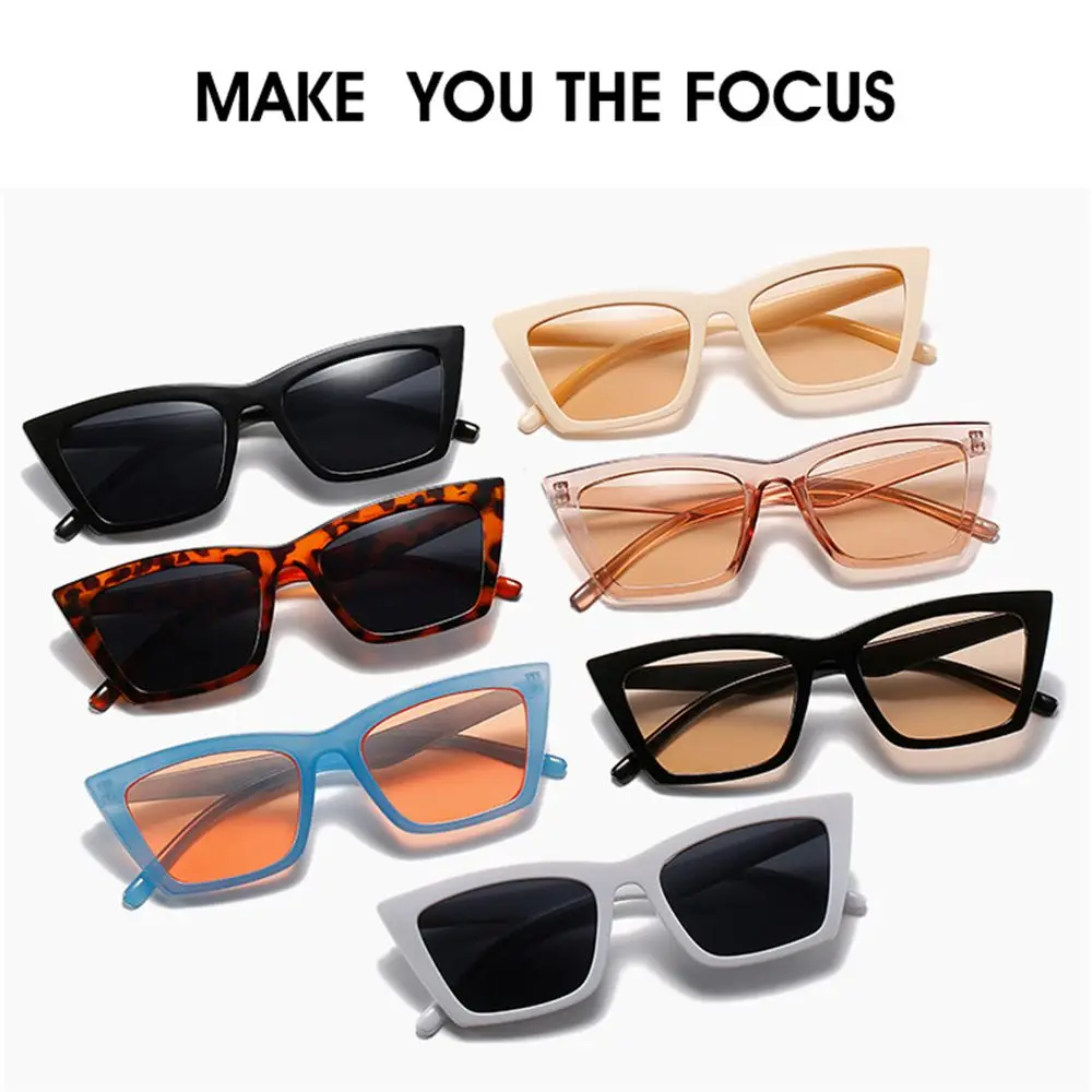 

2022 New Ins Fashion Cat Eye Sunglasses Retro Square Sun Glasses for Women Popular Colorful UV400 Vintage Square Eyewear