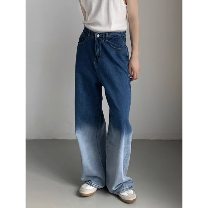 Весна-Осень 2023 корейский дизайн чувственные тонкие стираемые цветные джинсы