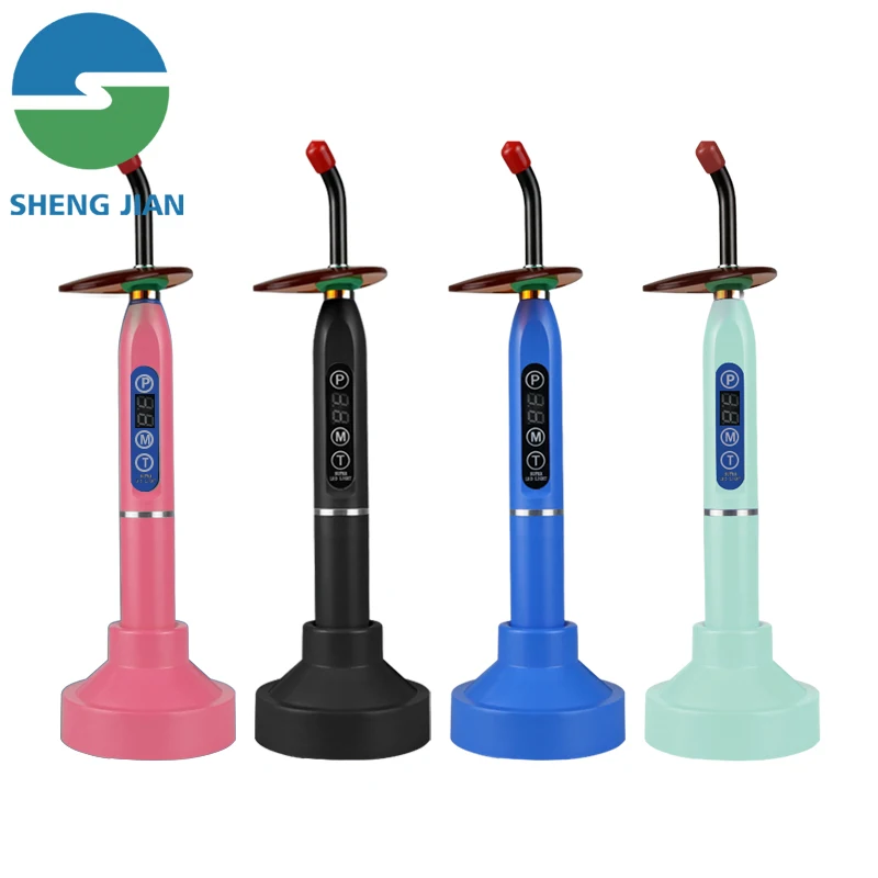 

SHENGJIAN Dental Colorful LED Curing Light Wireless Cure Lamp Machine 5W≥1200mw/c㎡ Wavelength 440-480nm Dental Instrument