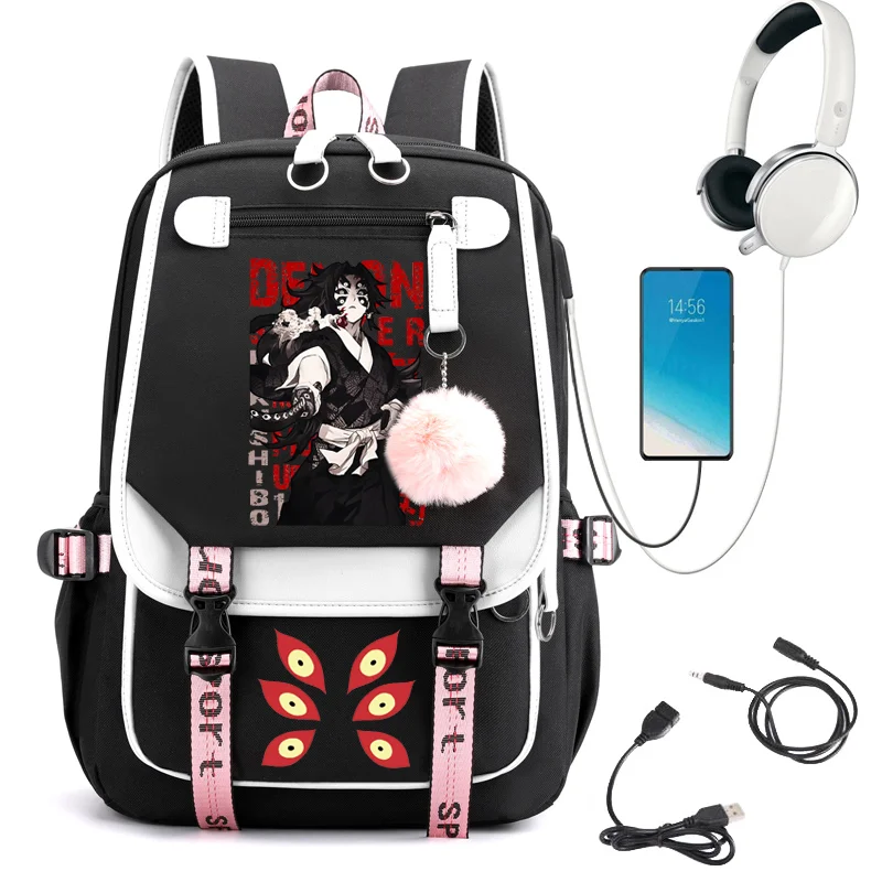 

Demon Slayer Kokoshibo Anime School Bag for Teenager Rucksack Laptop Bagpack Women Backpacks Kokushibo Upper Moon Demon Backpack