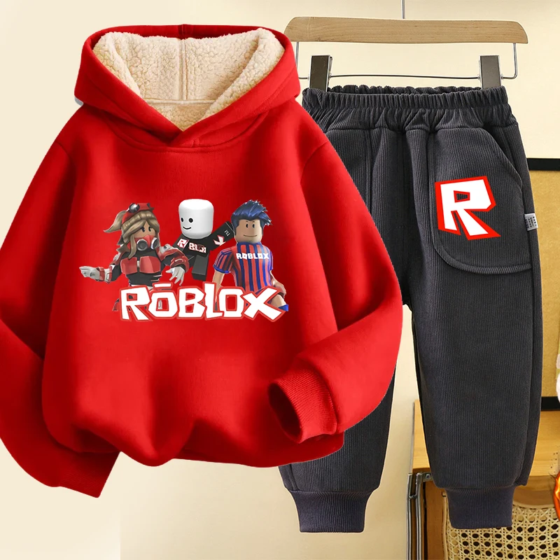 Roblox детский комплект спортивной одежды для мальчиков и девочек флисовая