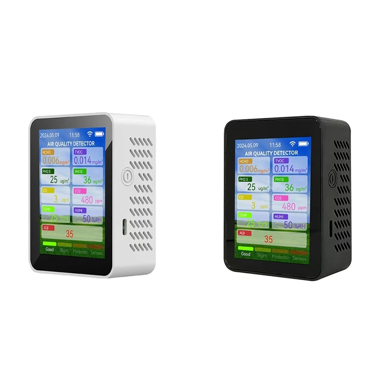 Tuya Wi-Fi измеритель качества воздуха HCHO TVOC тестер угарного газа CO2 PM2.5/10 портативный
