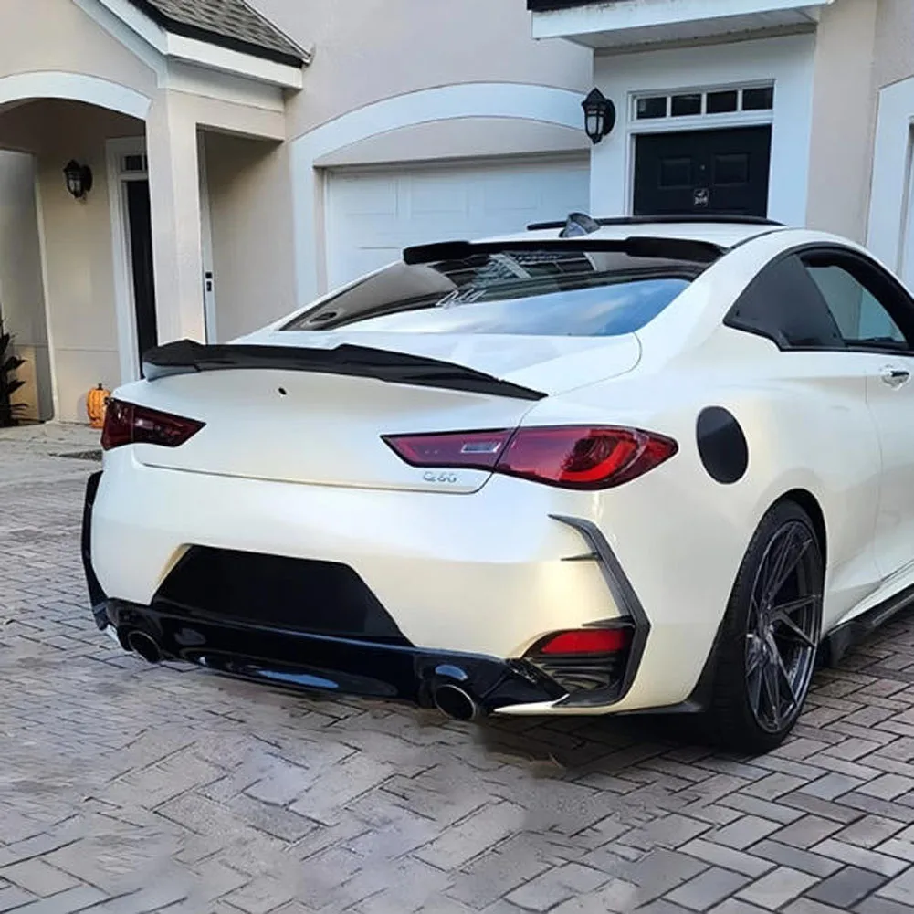 Фото Для Infiniti Q60 Q60S CV37 2.0T 3.0T 2-дверное купе 15-22: Задний спойлер HighKick в стиле PSM, обвес, тюнинг-комплект №4