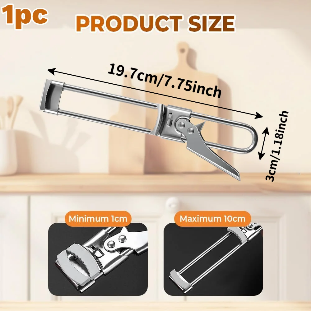 

Многофункциональный Регулируемый Открыватель Для Банок Из Нержавеющей Стали С Захватом Для Крышек
