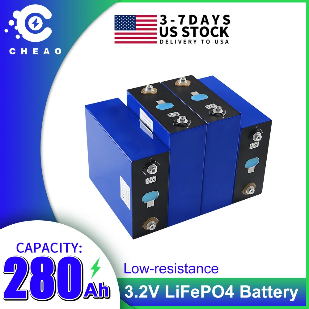 

Быстрая доставка 3.2V Lifepo4 280Ah аккумулятор 6000 + батарея Lifepo4 Batteri с глубоким циклом зарядки для DIY RV Solar EU US DUTY FREE