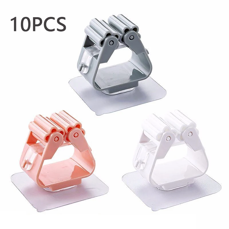 

5/10PCS High Quality Wall Mounted Mop Organizer Holder Brush Broom Hanger Home Storage Rack Bathroom Suction Hanging Pipe Hooks