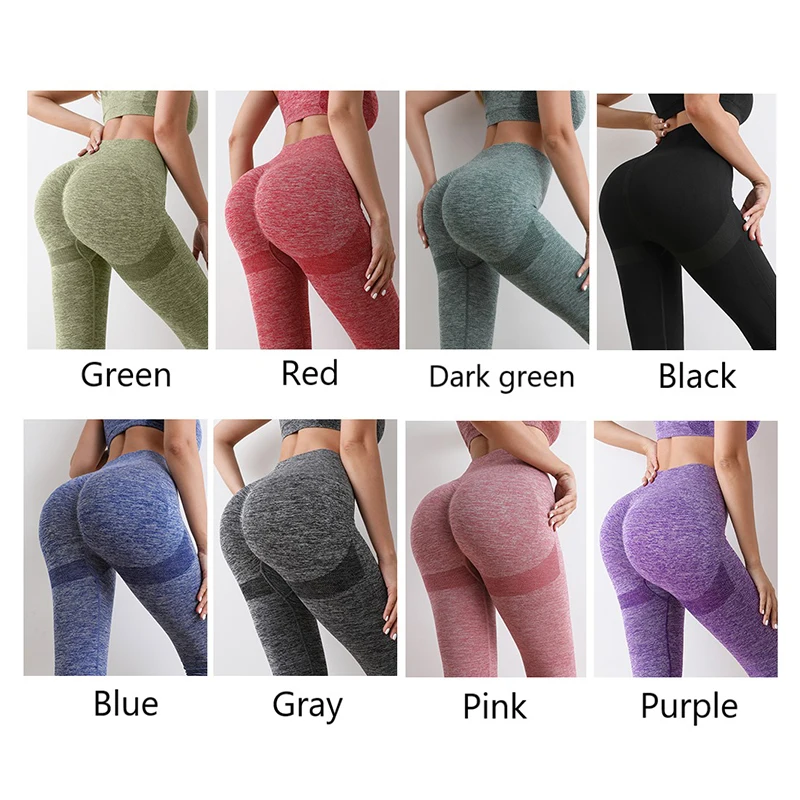 Бесшовные трикотажные брюки для фитнеса и йоги женские тренажерного зала с