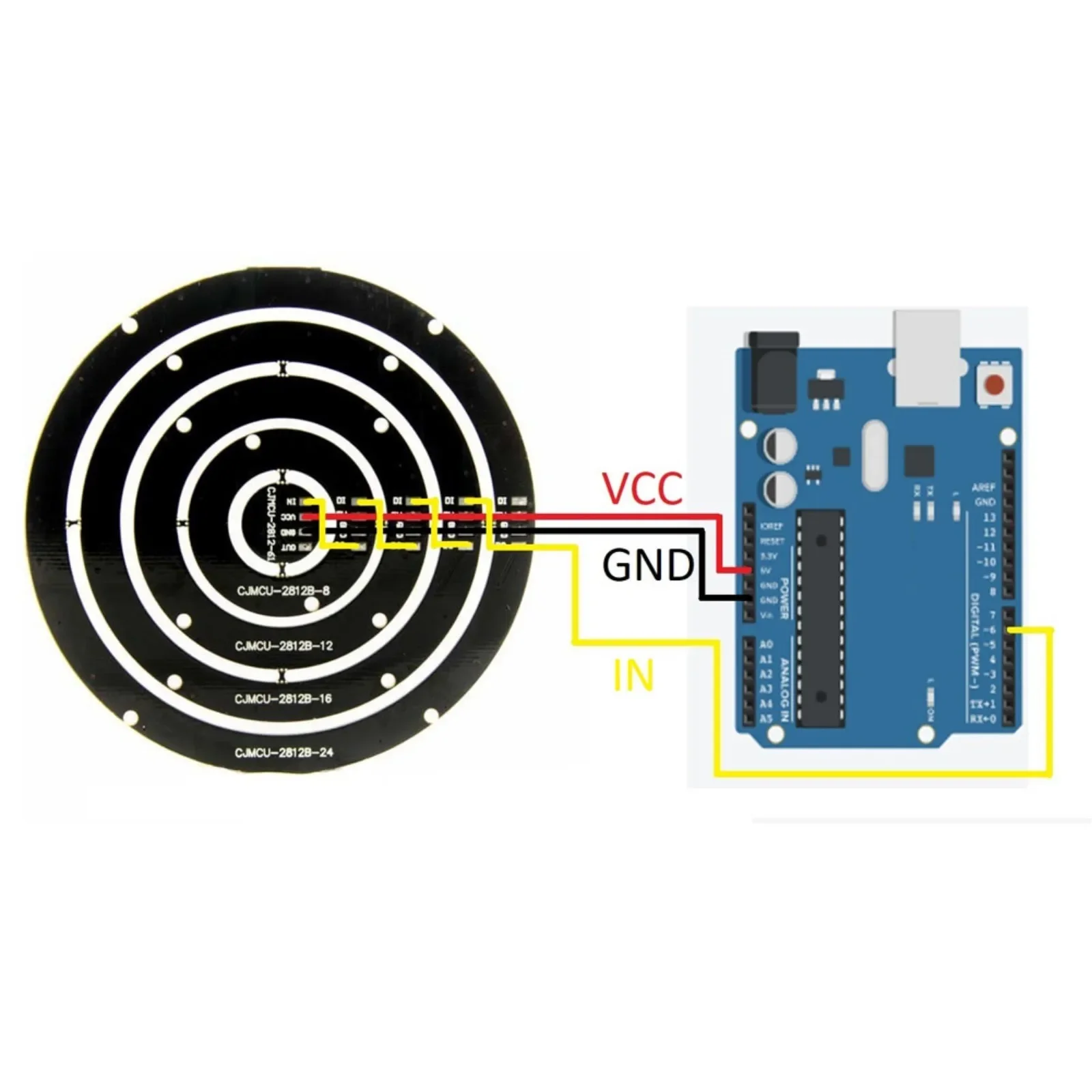 61 бит 61X ws 2812 5050 RGB светодиодная кольцевая лампа со встроенными драйверами 1 + 8 12 16 24