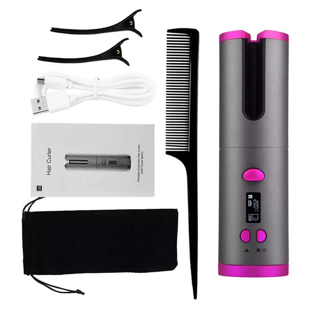 Cordless Automatic Hair Curler Looper USB Rechargable Wireless Curling Iron Portable Ceramic Hair Iron Curling Tongs