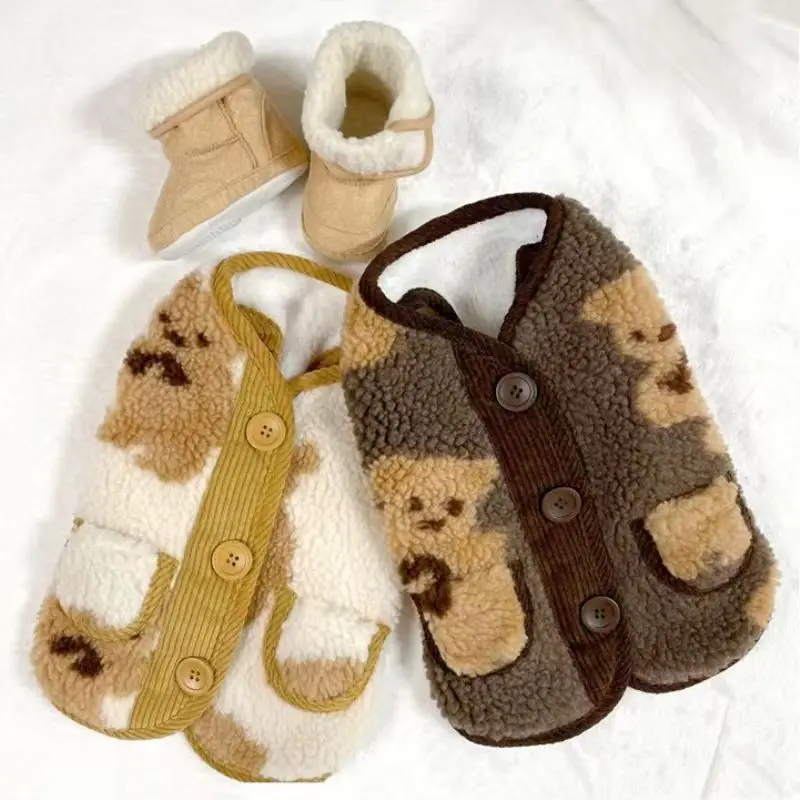 

Bear Vest Dog Clothes Teddy Bichon Hiromi Autumn and Winter Clothes Cat Puppies Pet Winter Coat Dog Clothes for Small Dogs