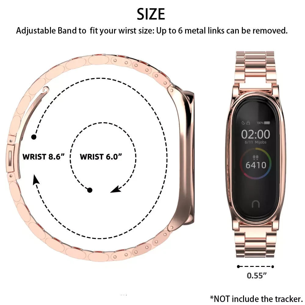Metal Strap For Mi Band 5 4  3 Stainless Steel  Bracelet On Mi Band 6 Strap  For Mi Band 3 Xiomi Men's Watchband Accessories
