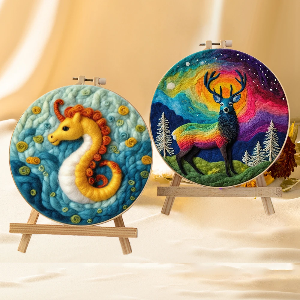 PhotoCustom Рождественский смешной набор для рисования из шерсти и фетра ручная