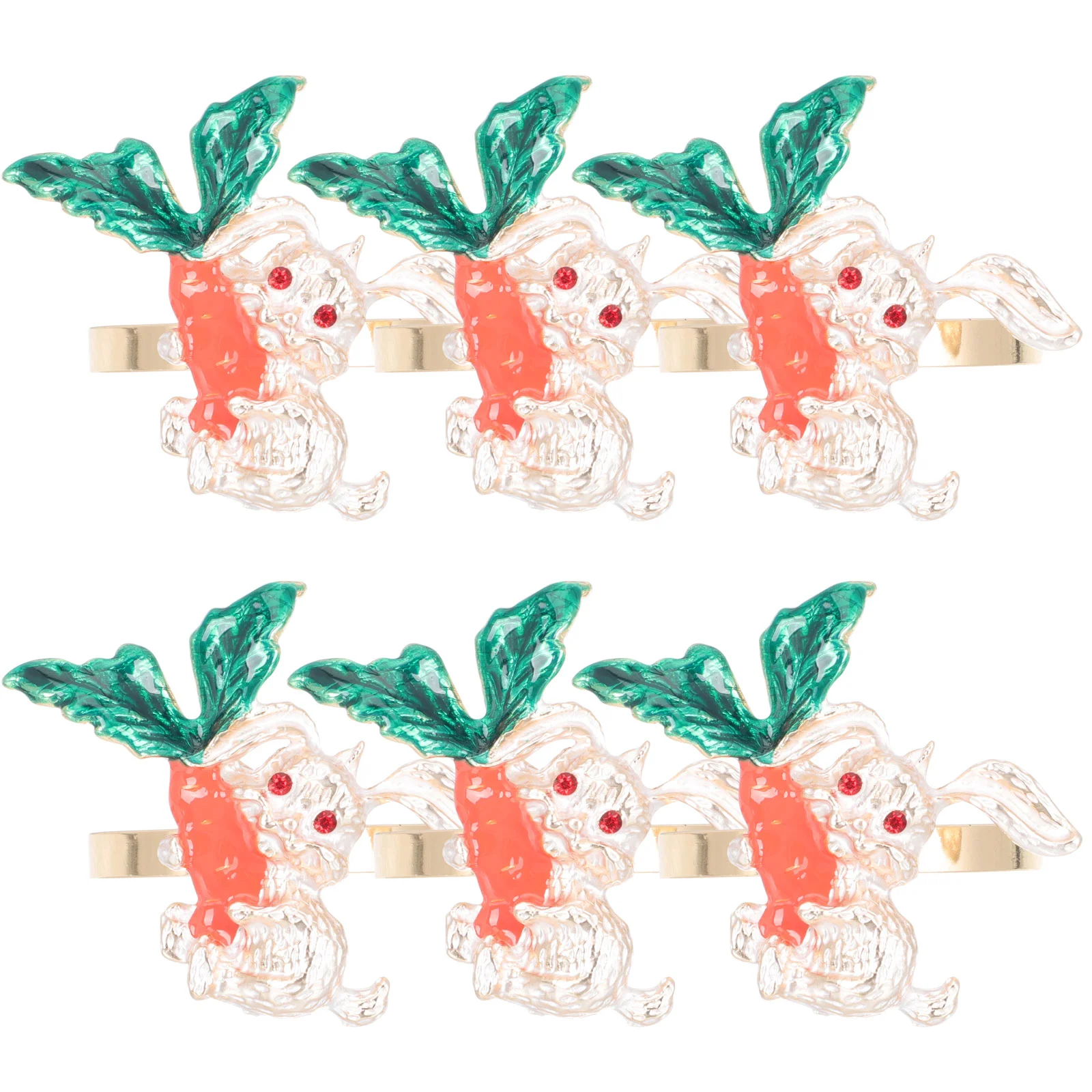 

Napkin Ring Easter Bunny Holder Rings Party Buckles Dining Serviette Rabbit Table Shaped Ears Holding Carrot Supplies Wrap