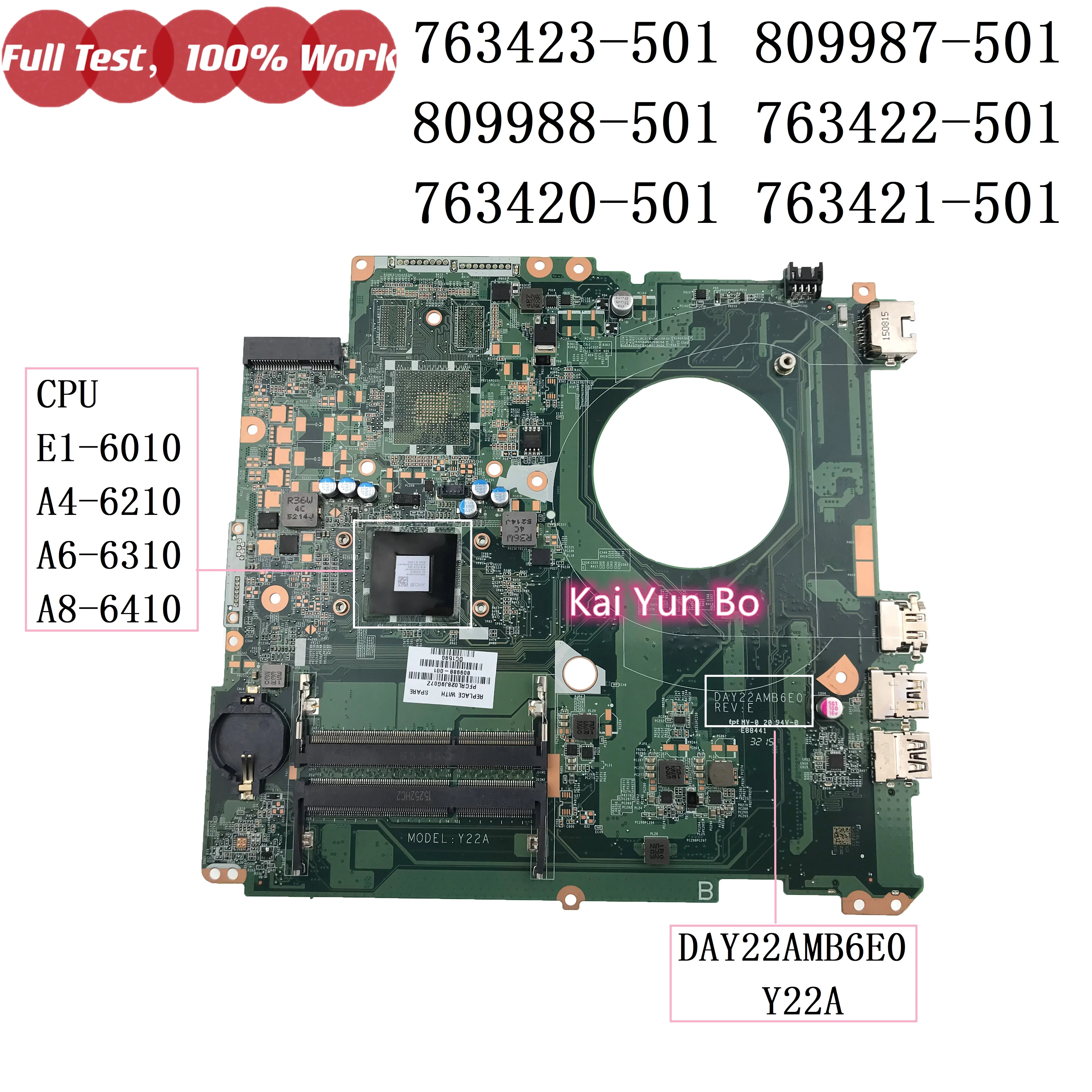 

Материнская плата ноутбука HP 17-P 17Z-P000 17-F 17-f080no DAY22AMB6E0 Y22A 763423-501 809987-501 809988-501 001 с E1 A4 A6 A8