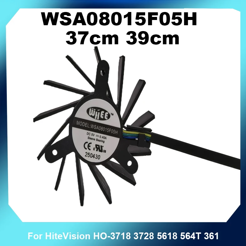 Вентилятор WSA08015F05H DC5V 0.45A, 4-контактный, для модуля HiteVision HO‑3718 3728 5618 564T 361 OPS N4DJ‑740033, 37 см, 39 см, кабель опционально в комплекте. (art.: 3920dcbd9875f) - 3920dcbd9875f