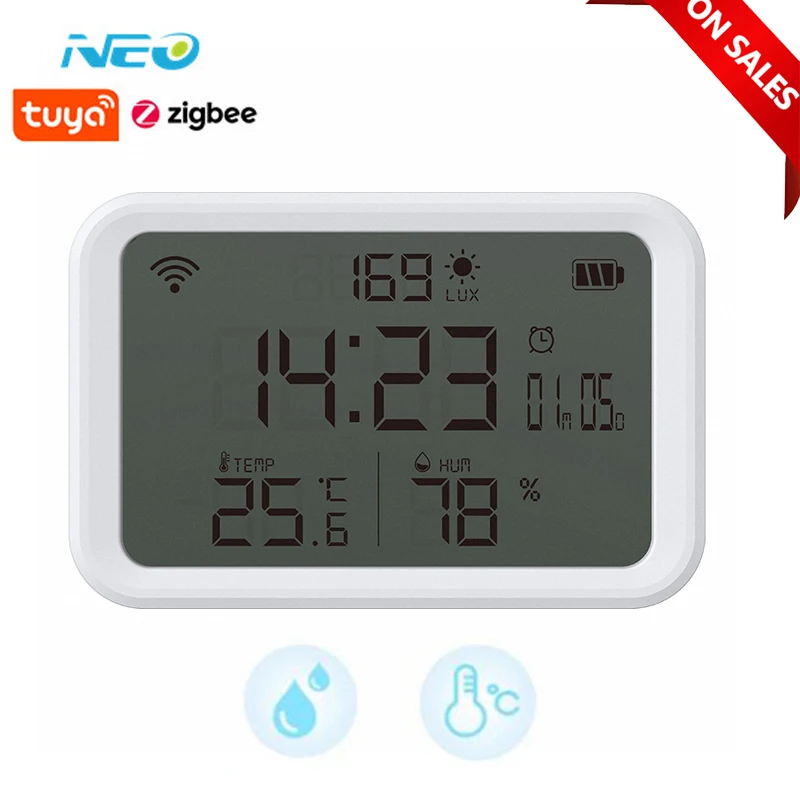 

Tuya Smart Life Wifi Temperature And Humidity Sensor Indoor Hygrometer Thermometer With LCD Display Support Alexa Google Home